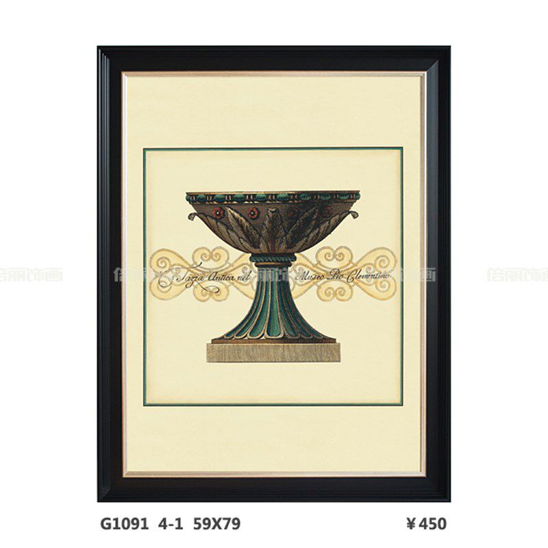 静物器皿鼎欧式美式客厅沙发背景玄关书房家俱店装饰画有框画挂画