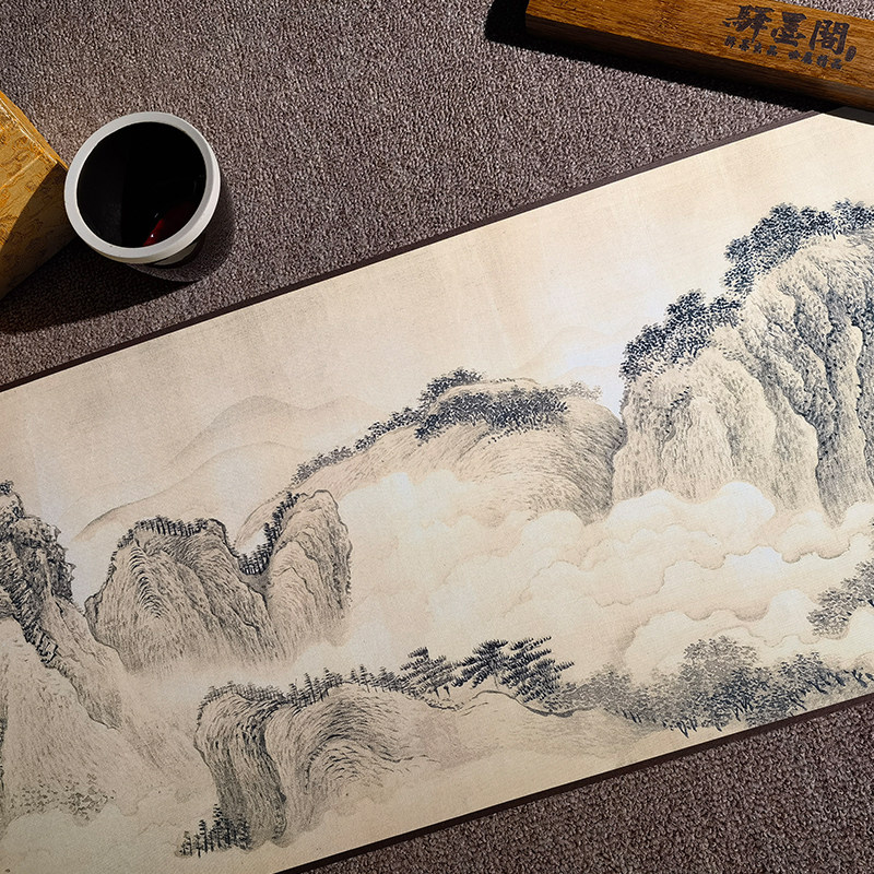 清 王翚 溪山行旅图 山水画 长卷国画高清微喷复制临摹