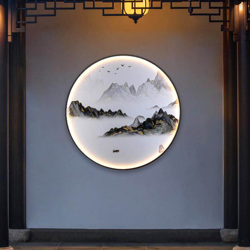 蒸客户外防水壁灯新中式庭院灯花园景观墙灯山水造景灯玄关装饰灯