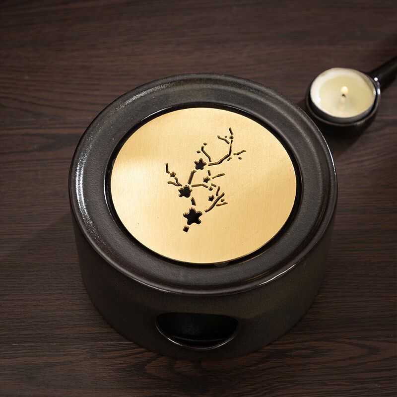 温茶炉日式家用蜡烛加热底座温茶器温杯壶水果花茶保温禅静铜垫子
