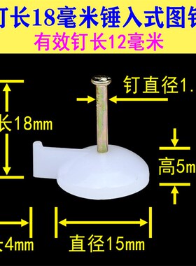 水泥墙专用图钉墙纸固定钢图钉大头墙钉18毫米适用于墙布门帘固定