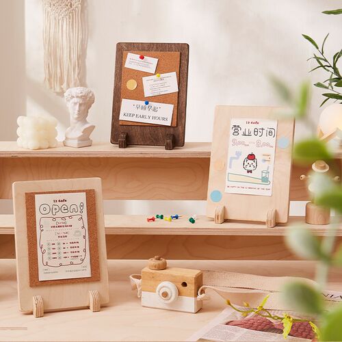 桌面吧台实木创意展示牌咖啡餐厅立式菜单二维码收款码价目表展示