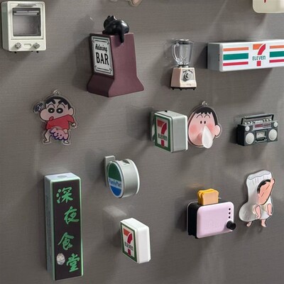 711便利店创意灯箱冰箱贴 罗森全家迷你玩具展示牌