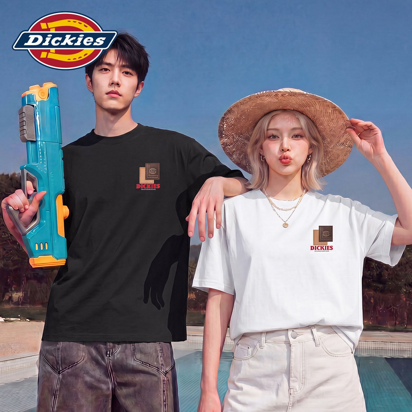Dickies夏季纯棉短袖情侣T恤