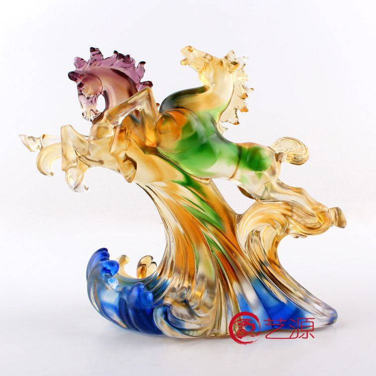琉璃马摆件和谐共赢马到成功送领导礼物 男高端 商务馈赠实用礼品