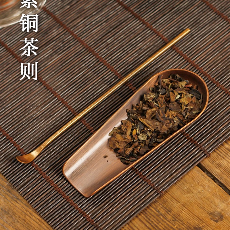 信龙堂纯紫铜茶则茶拨茶垫茶空间配件茶室纯手工围炉煮茶搭配茶具