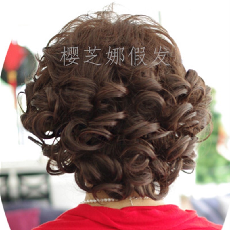 假发套女短发中老年妈妈全头套年轻中年女式蓬松短卷发时尚真人发