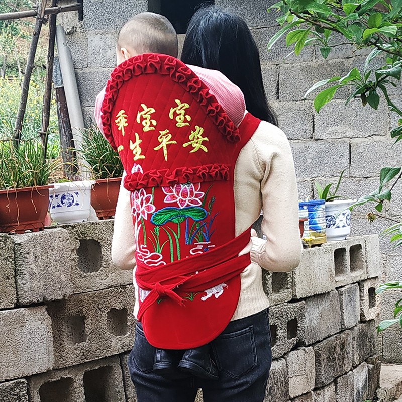 贵州婴儿老式传统背扇背带四川小宝宝后背式夏季薄款背被背巾云南