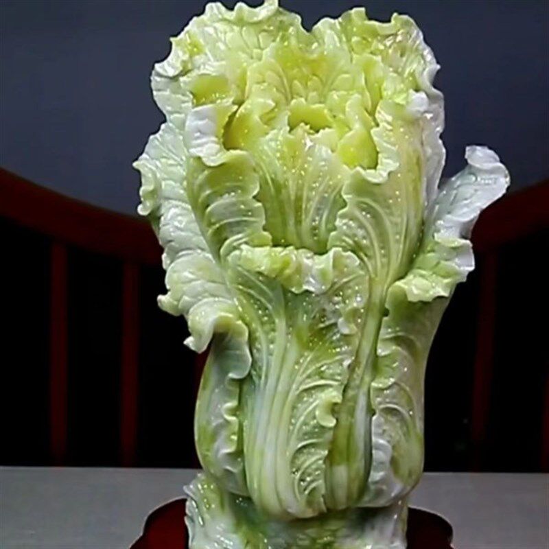 玉白菜摆件招财天然玉石玉器客厅乔迁开业礼品玄关大师手工雕刻