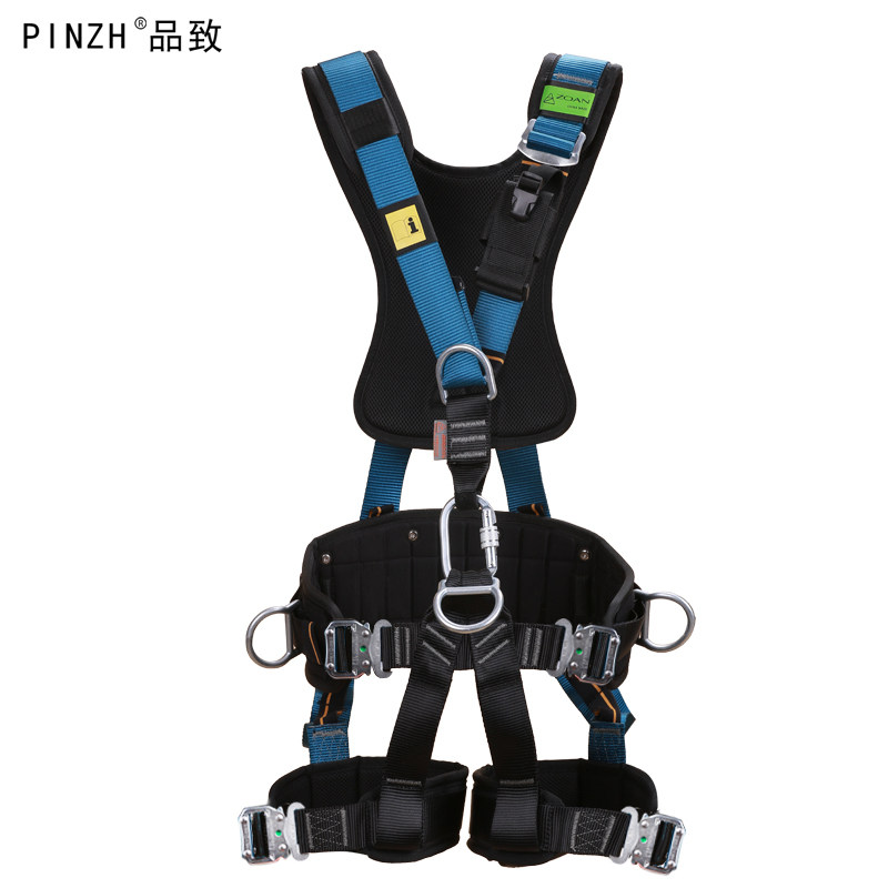 众安31215高空作业安全带五点式风电专用 国标双钩缓冲套装防坠器
