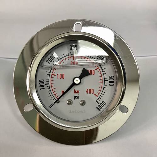 油压表 0-400bar 0-6000psi 螺纹 NPT1/4 背後外壳直径 62mm 轴向