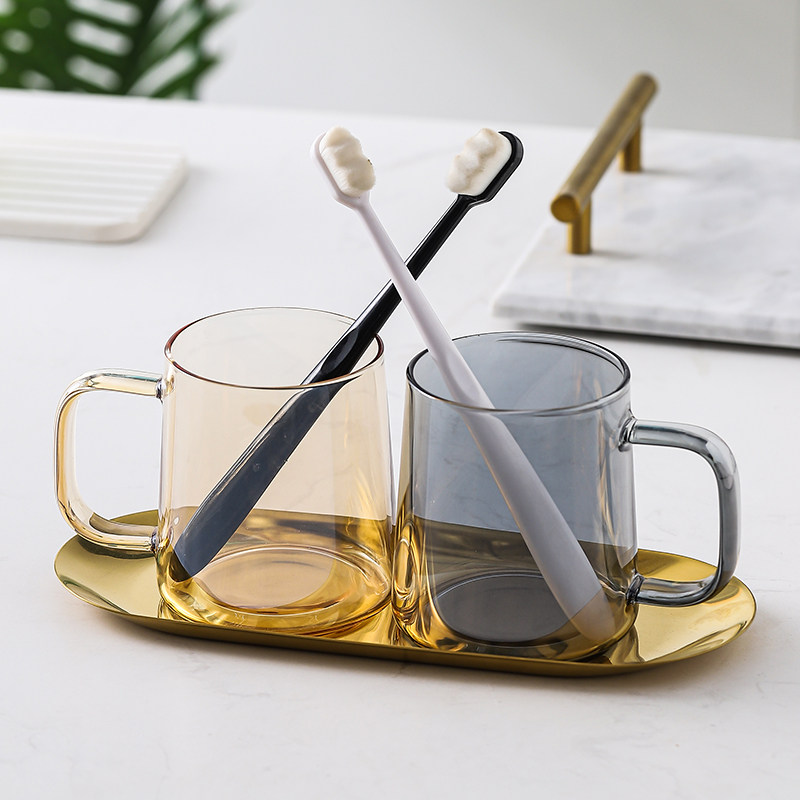 高端玻璃漱口杯高级感刷牙杯轻奢牙具杯牙缸洗漱杯套装创意潮流图片