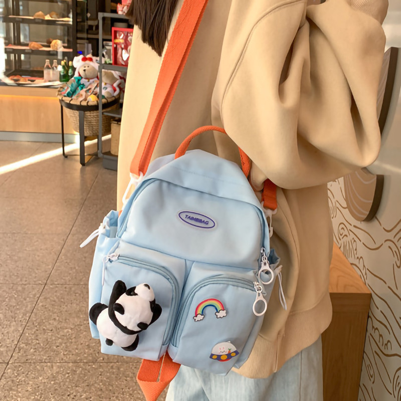旅游小背包女韩式多口袋双肩包夏季户外出游洋气儿童春游女童书包