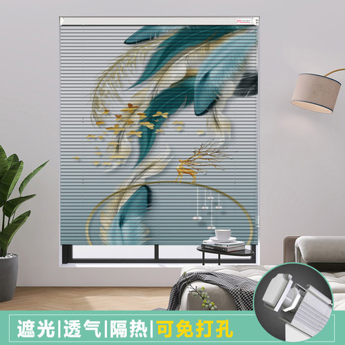 百叶窗窗帘卫生间遮光防晒隔热拉卷式升降洗手间厨房免打孔百叶帘