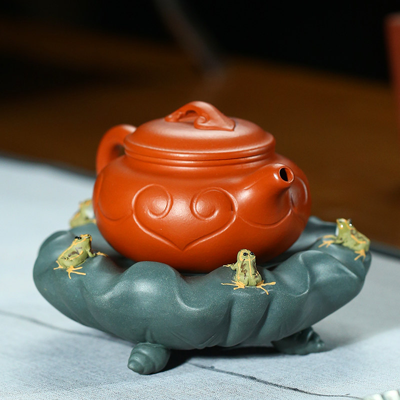 紫砂茶宠物摆件可养五子丰登喷水青蛙茶玩茶艺茶桌茶台功夫茶道