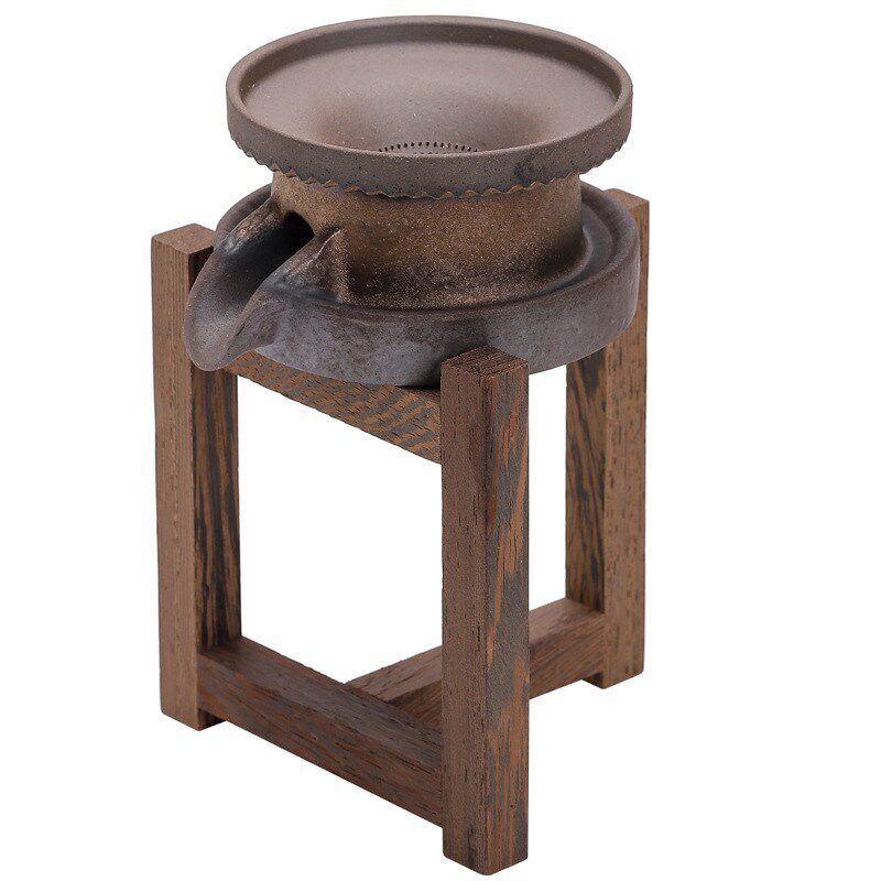 茶漏茶滤公道杯老岩泥高台过滤组陶瓷过滤孔木架子茶叶过滤茶隔架