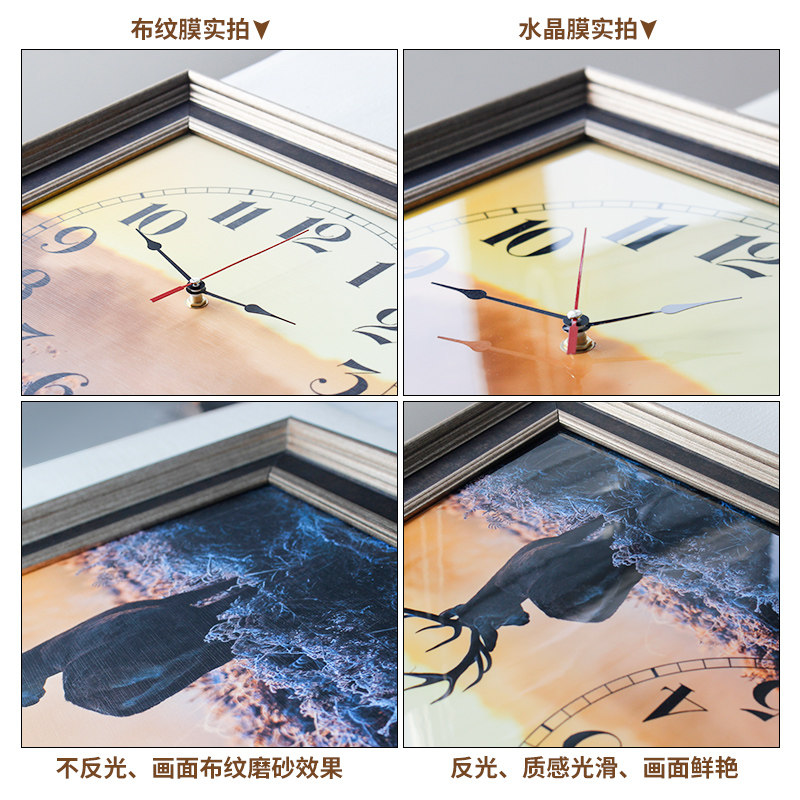 美式客厅餐厅电表箱装饰画钟表配电箱电闸免打孔饭厅遮挡麋鹿壁画