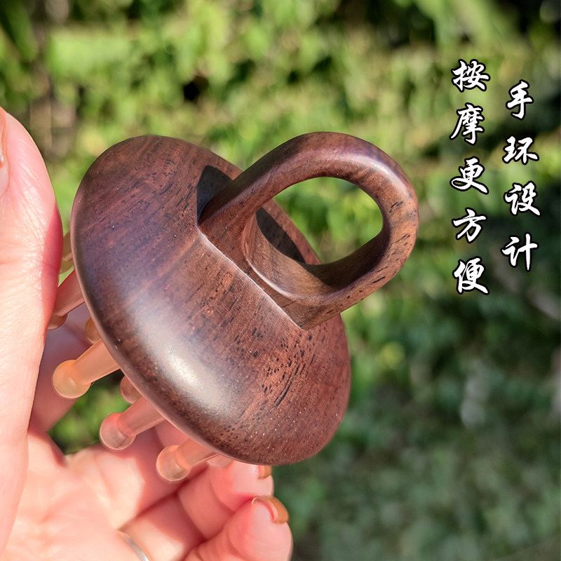 檀木梳子女士气垫指环插齿无静电牛角羊角男头部经络按摩保健礼品