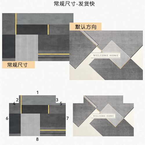 入户门地垫进门2024新款脚垫家用高级感轻奢门垫可裁剪耐脏免洗