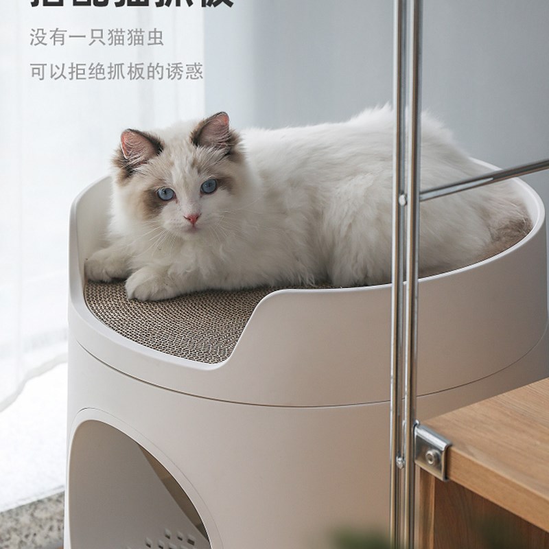 猫城堡米尾猫砂盆全封闭大号抽屉式幼猫成猫防外溅除臭双层猫厕所