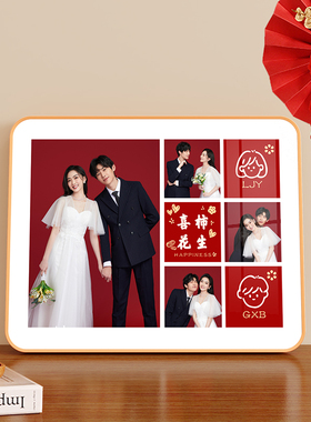 相框照片定制摆台洗相片做成婚纱照结婚照情侣水晶相册摆件高级感