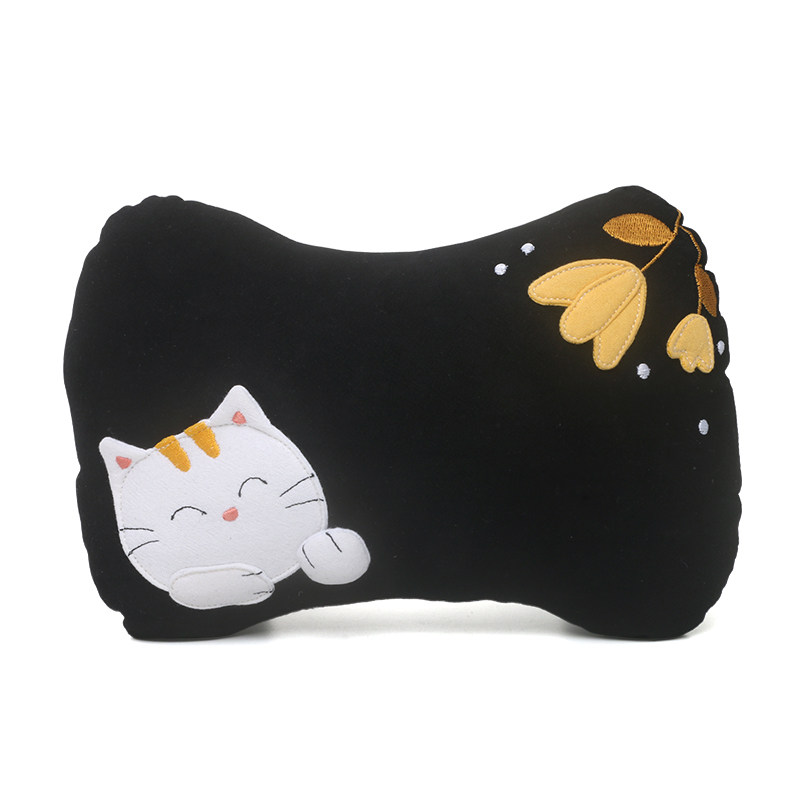 Kine猫 花朵猫汽车头枕卡通可爱车座靠枕车用护颈枕车内车载通用
