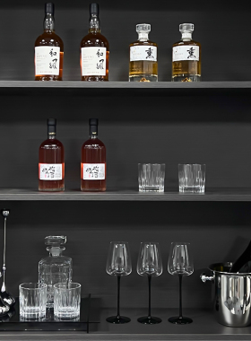 意式轻奢样板间酒柜摆件酒架软装饰品香槟桶水晶酒高级感厨房陈列