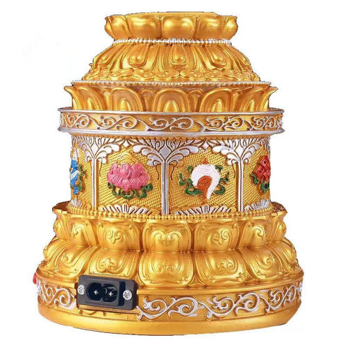 莲花八吉祥电动手摇电转动底座合金底座西藏式两色多款可选手摇座