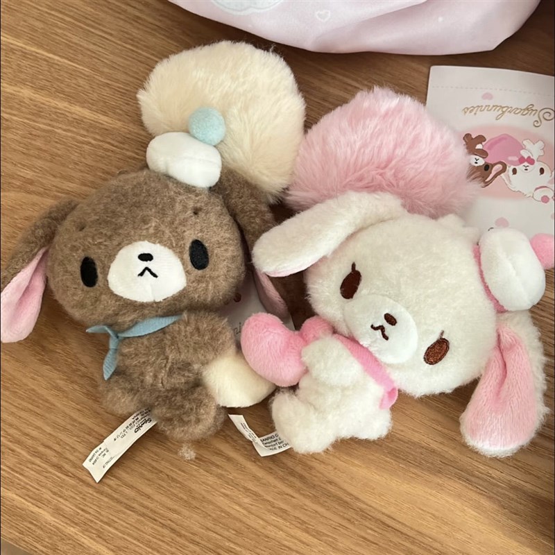新款毛茸茸 焦糖兔 玩偶公仔可爱卡通甜美少女心毛绒玩具挂件图片