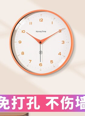 简约创意挂钟超静音客厅挂墙时钟挂钟新款卧室家用免打孔时尚钟表