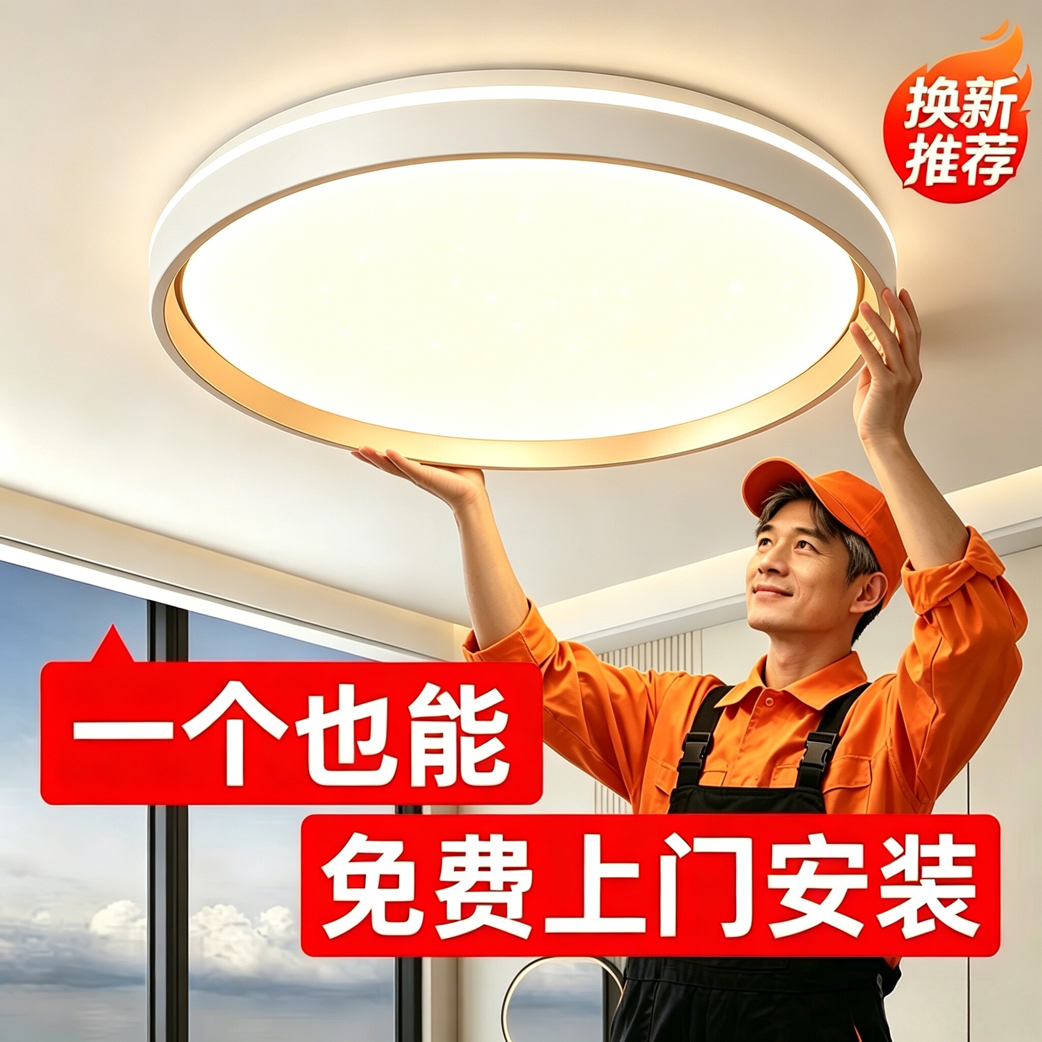 FSL佛山照明免费包安装客厅吸顶灯led护眼简约大厅主灯家用房间卧
