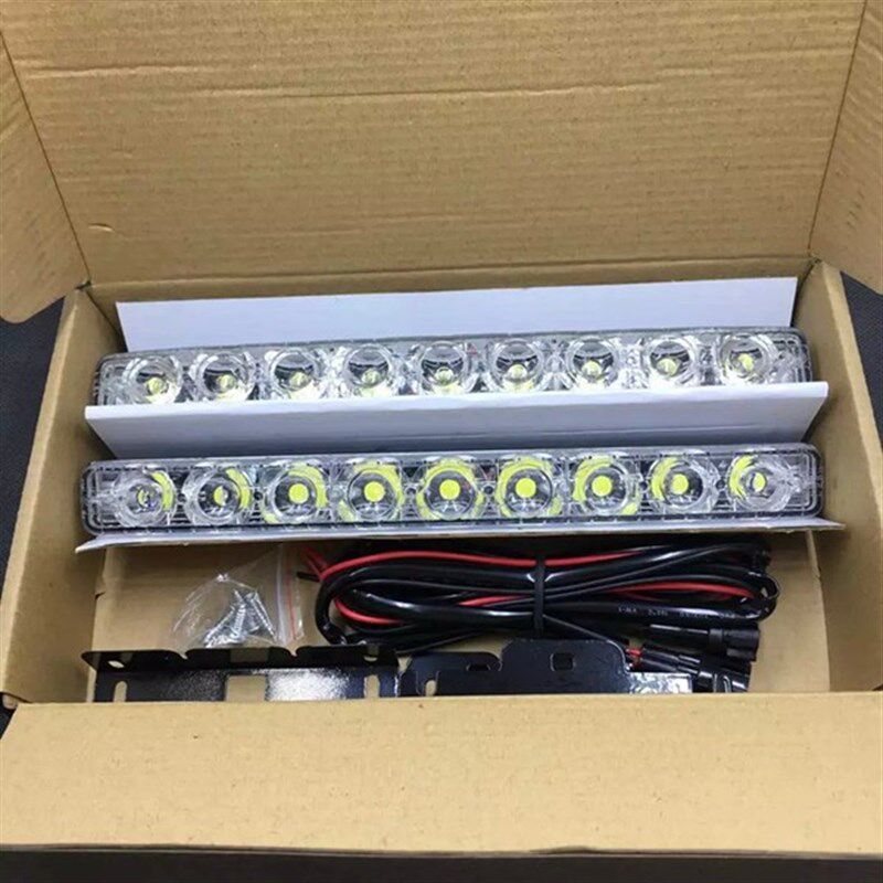 汽车LED日行灯超亮改装通用新款大功率日间行车灯带转向黄光防水