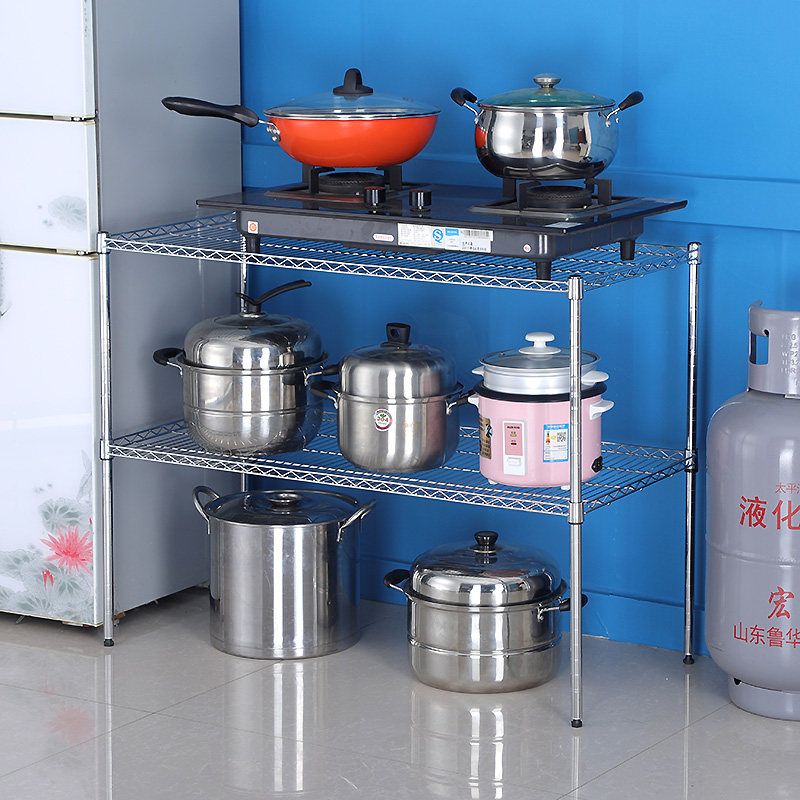 厨房用品置物架落地2多层微波炉烤箱锅架子储物收纳架家用大全柜