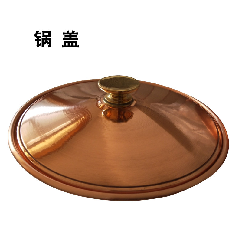 电磁炉铜火锅家用纯紫铜火锅双耳铜火锅纯铜汤锅饭店家用涮肉锅