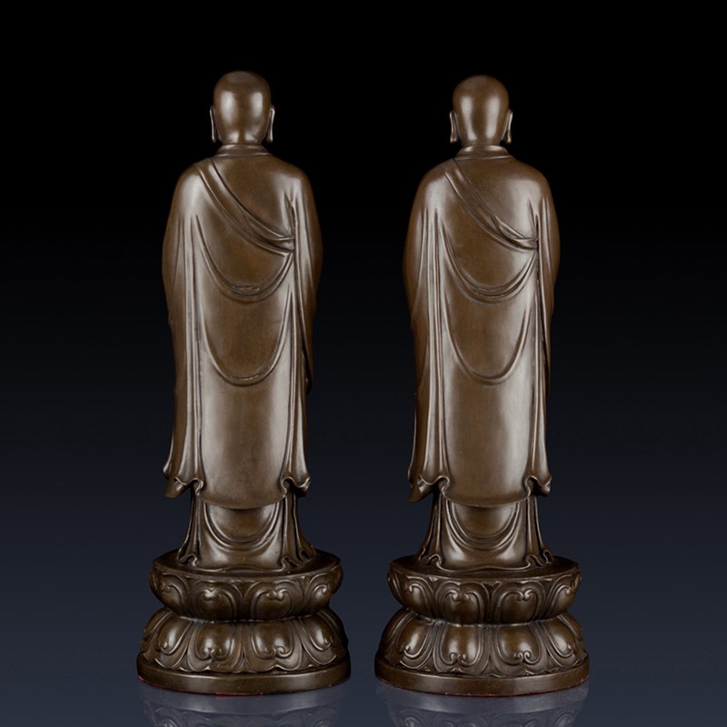 纯黄铜阿难迦叶佛像寺庙供奉摆件佛陀弟子铜阿难尊者摩诃迦叶尊者