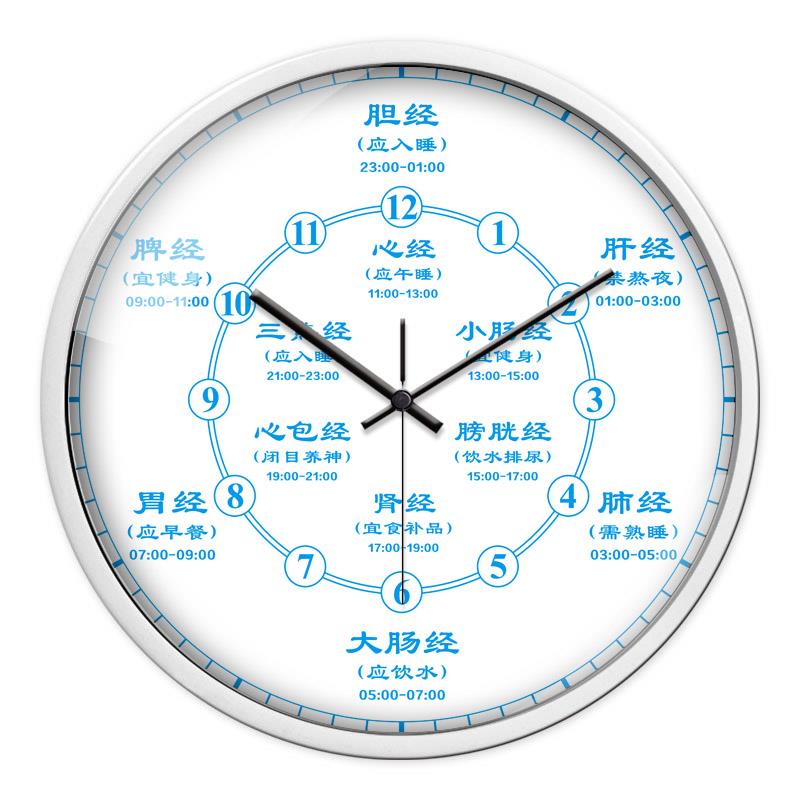 美容院养生馆静音挂钟墙上装饰时钟保健时辰表头疗采耳馆石英钟表