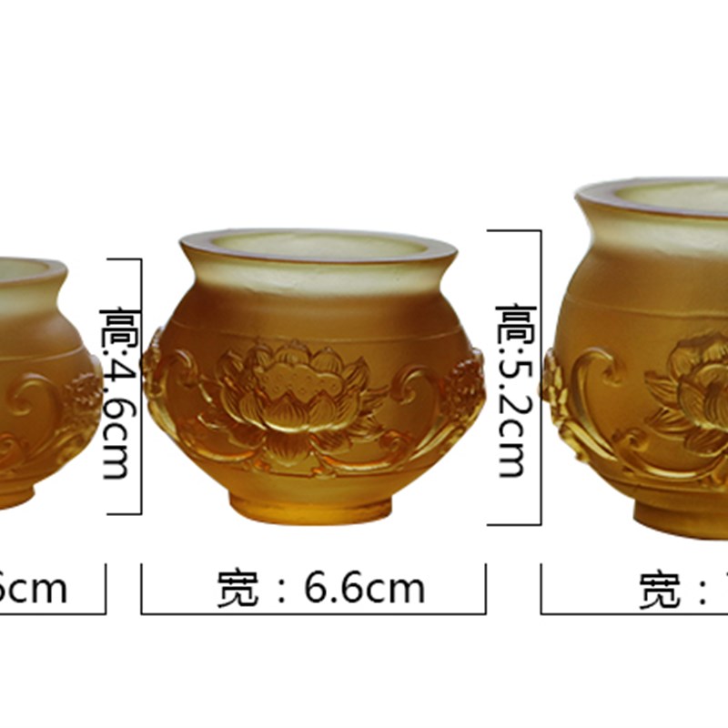禅悦佛艺 古法 琉璃莲花贡杯 净水杯 佛具圣水杯 贡水杯 家用摆件图片