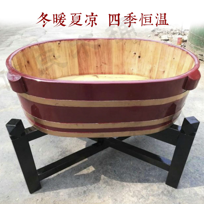 恭王府香柏木宠物金鱼缸木海大型纯手工椭圆形古法养鱼盆实木健民