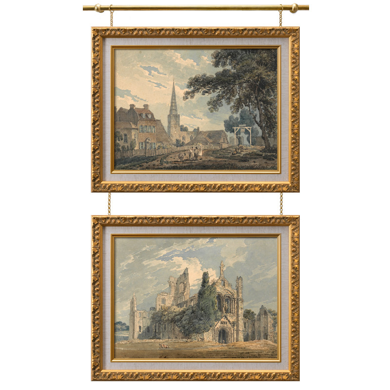 挂画器 轨道 法式复古装饰画油画别墅画展吊挂链条黄铜杆挂画绳