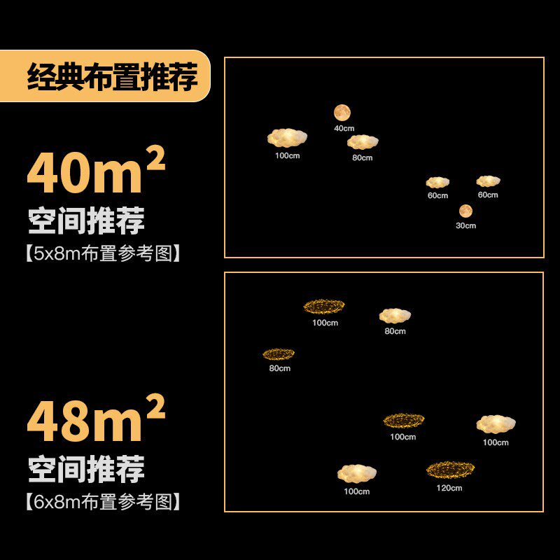 云朵吊灯服装店咖啡厅幼儿园商用橱窗白云棉花灯萤火虫云彩满天星