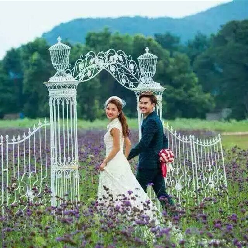 婚庆道具铁艺拱门花门欧式婚礼拱门铁艺婚庆拱门架子公园门幸福门