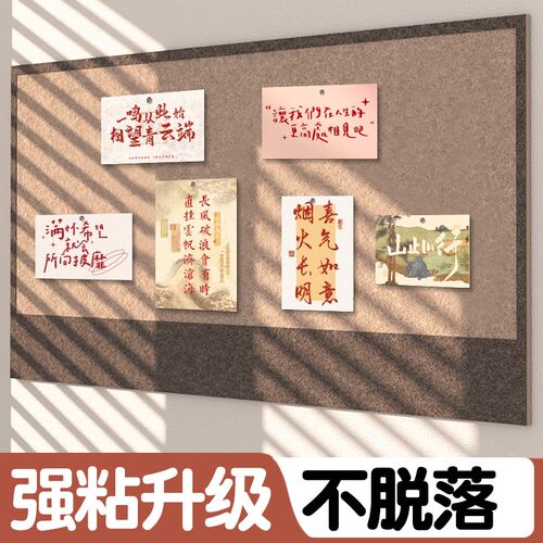 毛毡板墙贴照片墙展示板免打孔软木板客厅玄关旅行相片墙拍立得背