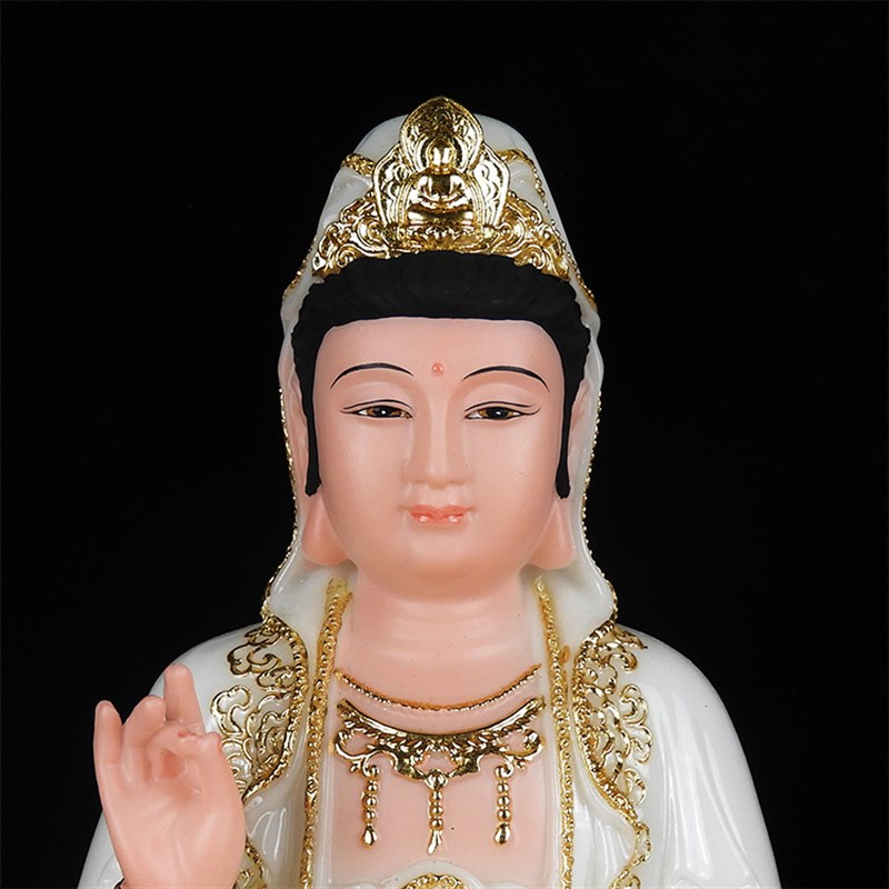 眼光娘娘神像合成汉白玉石粉佛像眼光圣母明目元君仿玉石眼光奶奶