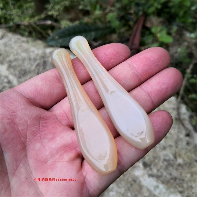 透透的羊角圆头短柄毛衣勾针柄蕾丝手钩编织工具微钩针头点穴按摩