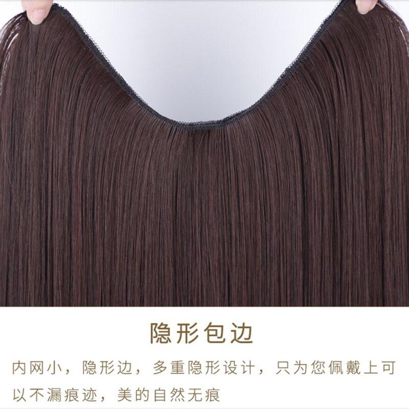 亚溪真发 网红长直发一片式U型接发片隐形逼真大波浪卷发假发45长