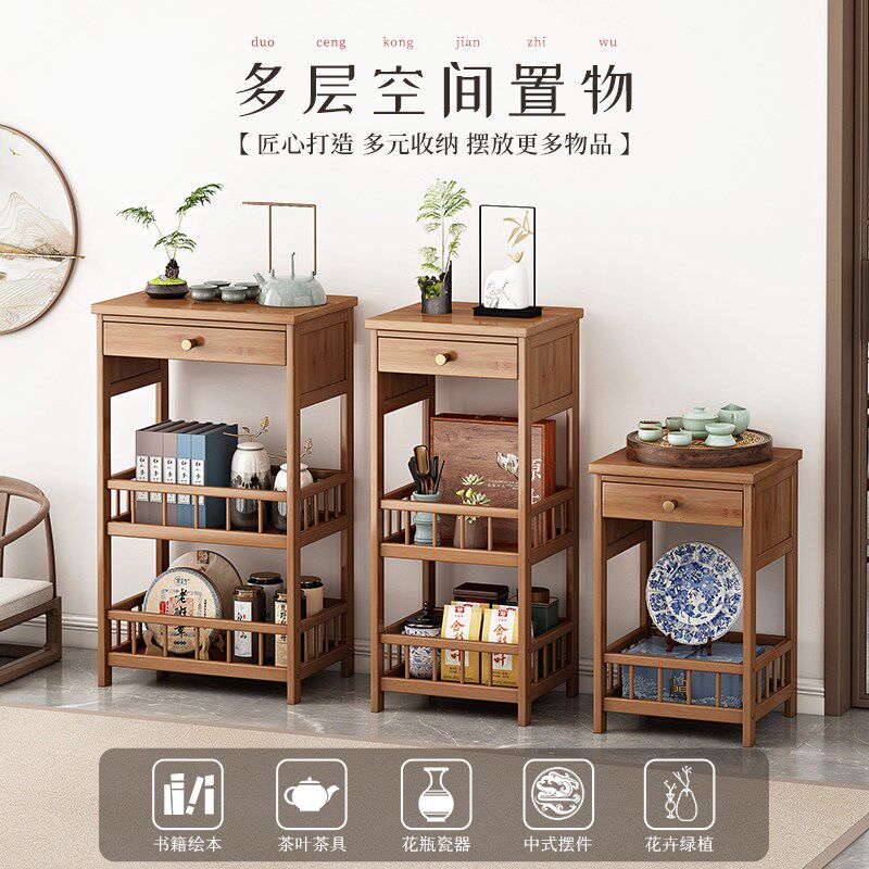 客厅置物架新中式博古架多宝阁小型非实木茶叶茶杯茶具展示柜储物