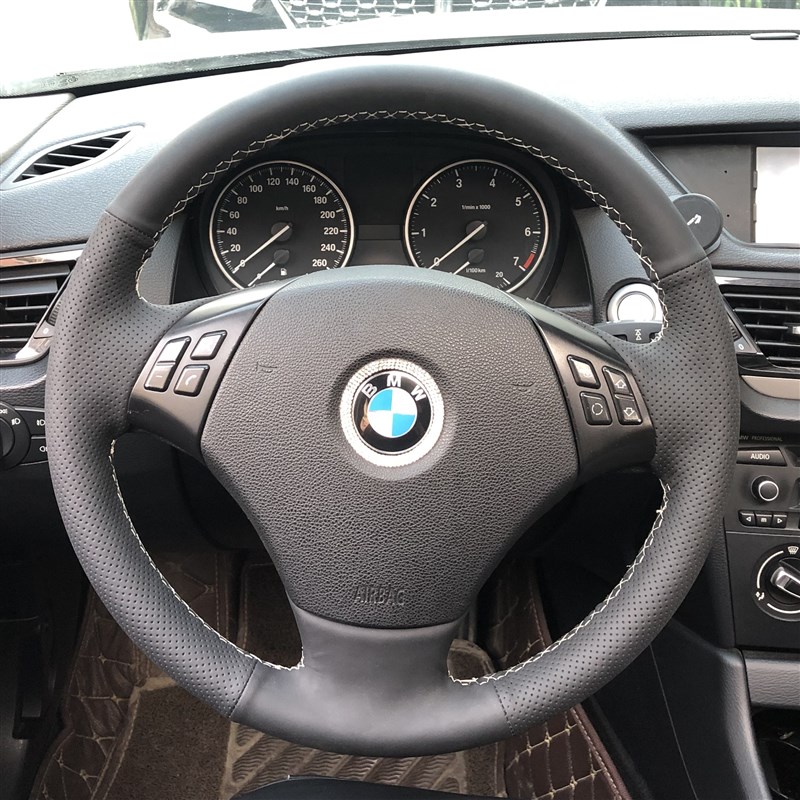 宝马3系320li方向盘套 5系525li X3X4X5X6E60E90专用手缝把套改装
