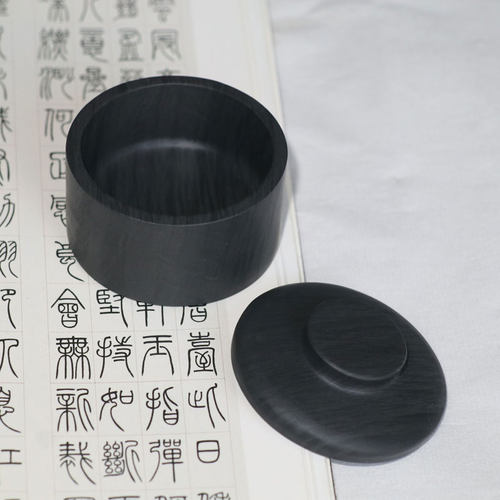 小罐砚台带盖天然原石砚歙砚墨池墨碟蝶墨盘墨盒墨条学生初学者毛