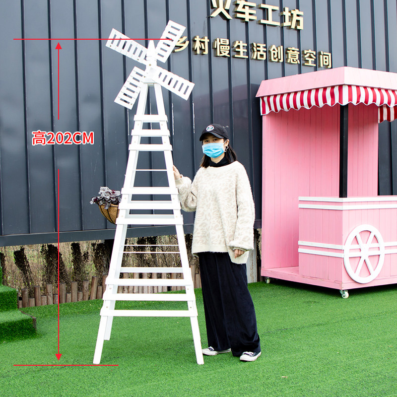 风车花架实木室外防腐木户外庭院葡萄架花园装饰月季铁线莲爬藤架
