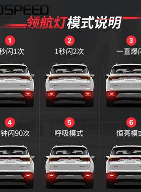 适用于长安CS35改装LED领航灯CS35plus爆闪警示灯防追尾灯后雾灯